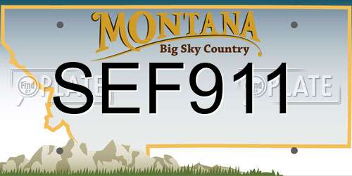 SEF911 Montana License Plate