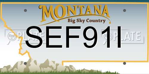 SEF91I Montana License Plate