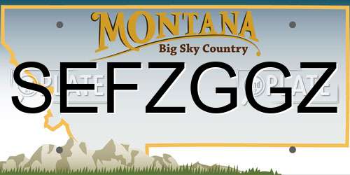 SEFZGGZ Montana License Plate