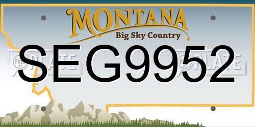 SEG9952 Montana License Plate