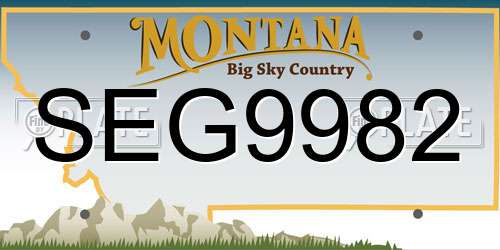 SEG9982 Montana License Plate