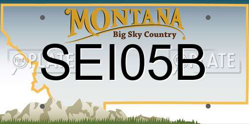 SEI05B Montana License Plate
