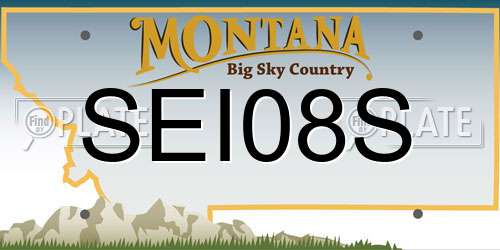 SEI08S Montana License Plate
