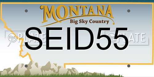 SEID55 Montana License Plate