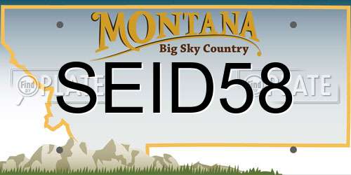 SEID58 Montana License Plate