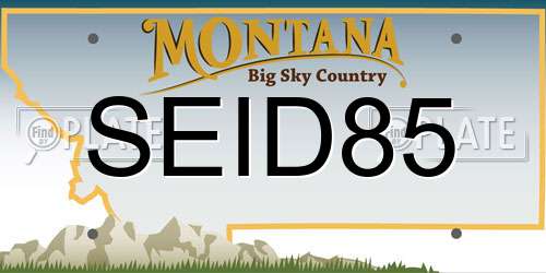 SEID85 Montana License Plate
