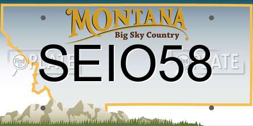 SEIO58 Montana License Plate