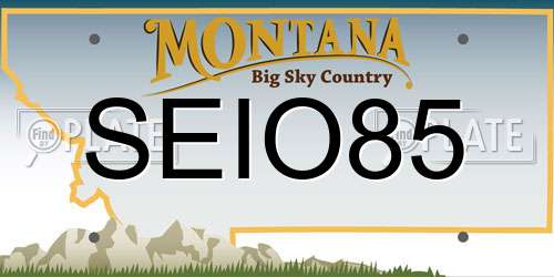 SEIO85 Montana License Plate