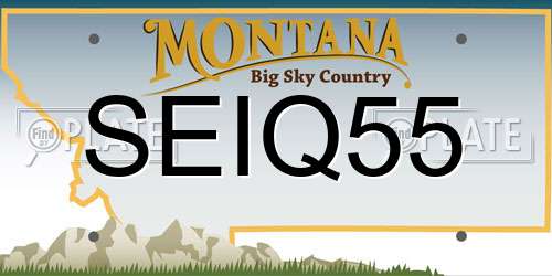 SEIQ55 Montana License Plate