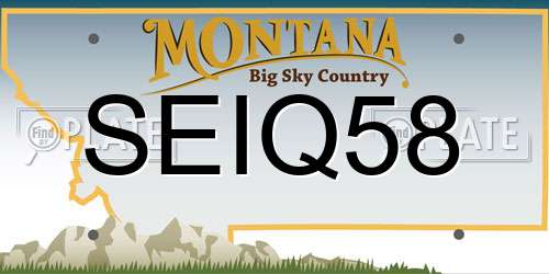 SEIQ58 Montana License Plate