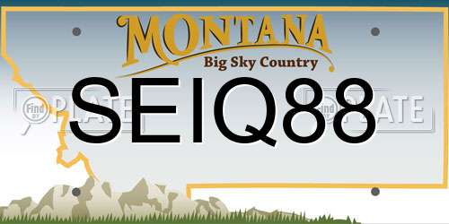 SEIQ88 Montana License Plate