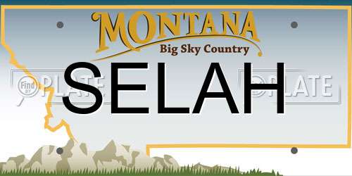 SELAH Montana License Plate