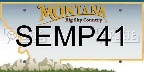 SEMP41 Montana License Plate