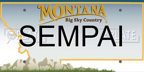 SEMPAI Montana License Plate