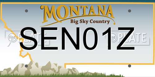 SEN01Z Montana License Plate