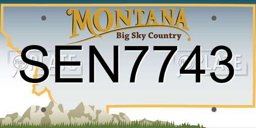 SEN7743 Montana License Plate