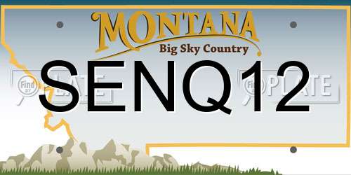 SENQ12 Montana License Plate