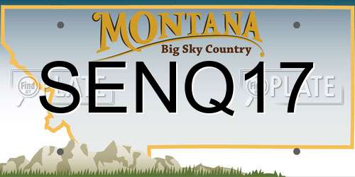 SENQ17 Montana License Plate