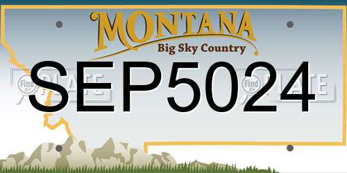 SEP5024 Montana License Plate