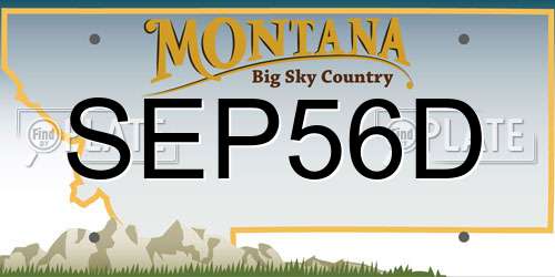 SEP56D Montana License Plate