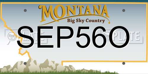 SEP56O Montana License Plate