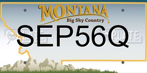 SEP56Q Montana License Plate