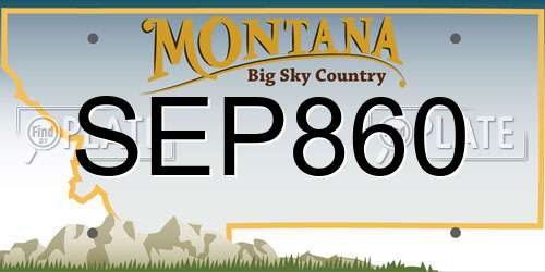 SEP860 Montana License Plate