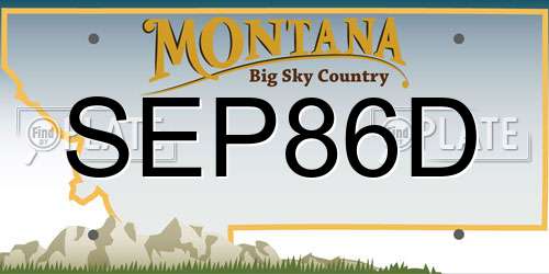 SEP86D Montana License Plate