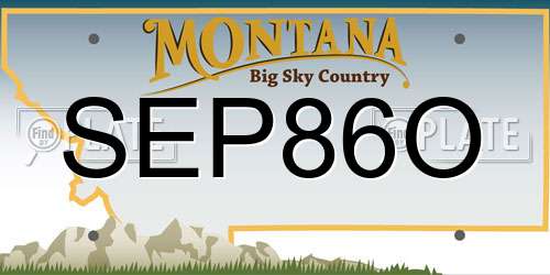 SEP86O Montana License Plate