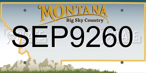 SEP9260 Montana License Plate