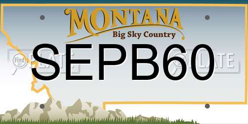 SEPB60 Montana License Plate
