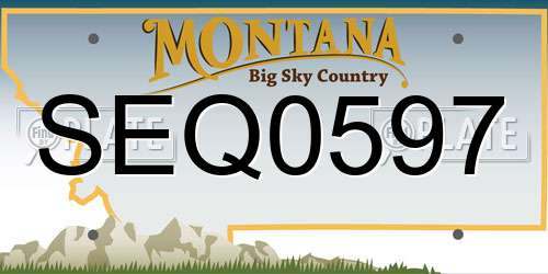 SEQ0597 Montana License Plate
