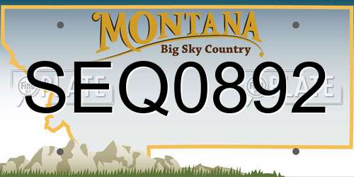 SEQ0892 Montana License Plate