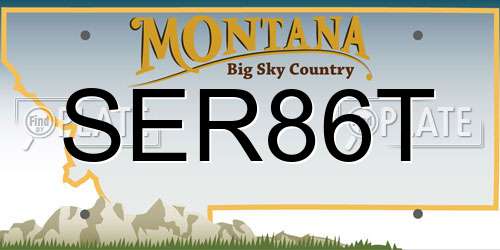 SER86T Montana License Plate
