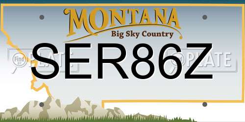 SER86Z Montana License Plate