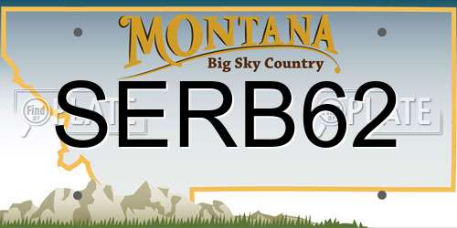 SERB62 Montana License Plate