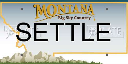 SETTLE Montana License Plate
