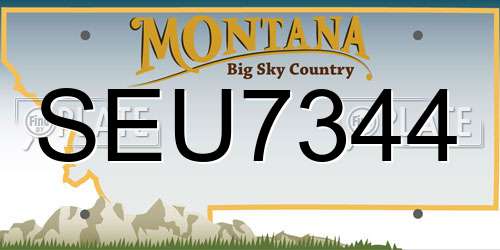 SEU7344 Montana License Plate