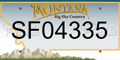 SF04335 Montana License Plate