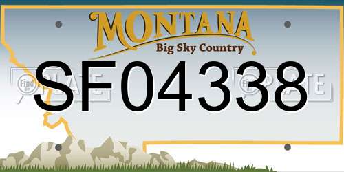 SF04338 Montana License Plate