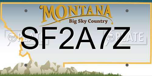 SF2A7Z Montana License Plate