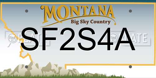 SF2S4A Montana License Plate