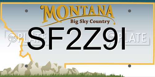 SF2Z9I Montana License Plate