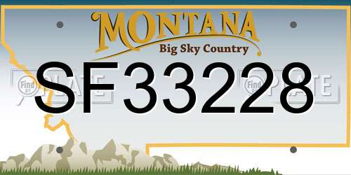 SF33228 Montana License Plate