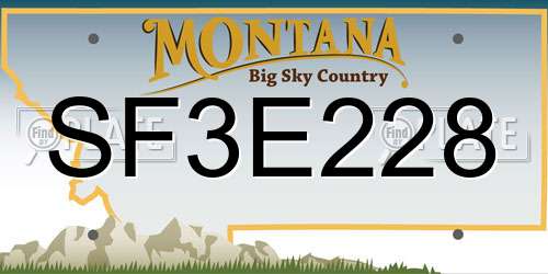 SF3E228 Montana License Plate
