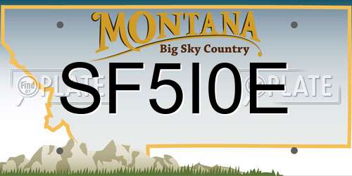SF5I0E Montana License Plate