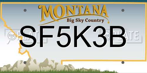 SF5K3B Montana License Plate