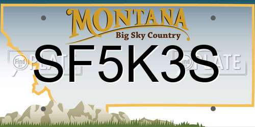 SF5K3S Montana License Plate