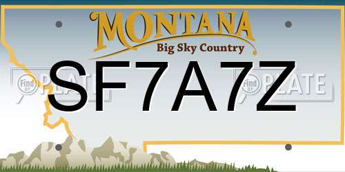 SF7A7Z Montana License Plate
