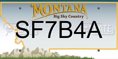 SF7B4A Montana License Plate